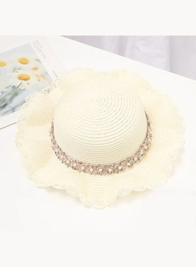 2pcs Baby Kids Sun Hat Set for Ultimate Sun Protection - Toddler Sun Hats with Straw Design, Stylish Sun Hat for Baby, Sun Hat Toddler Kids Strawhat, Sun Protection Hat for Girl Child