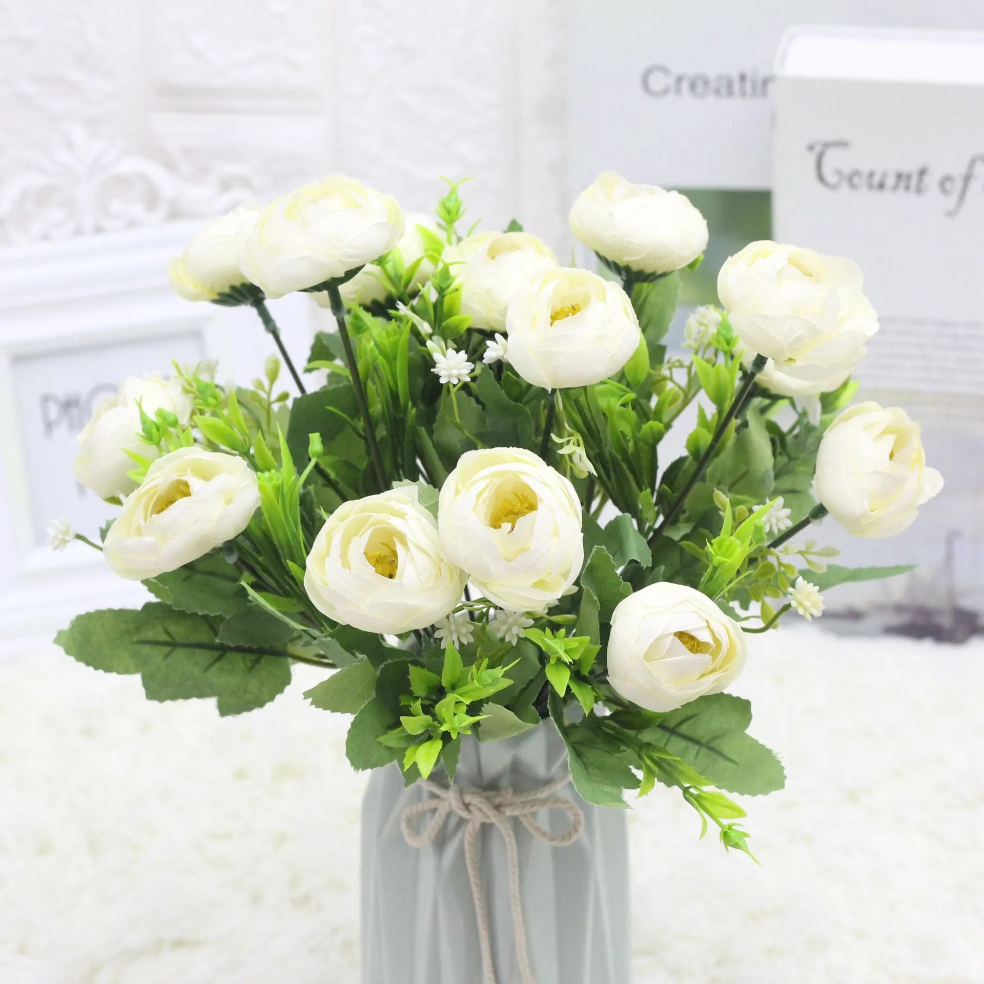 5PCS Artificial Flower Simulation Silk Flower Dried Flower Fake Flower