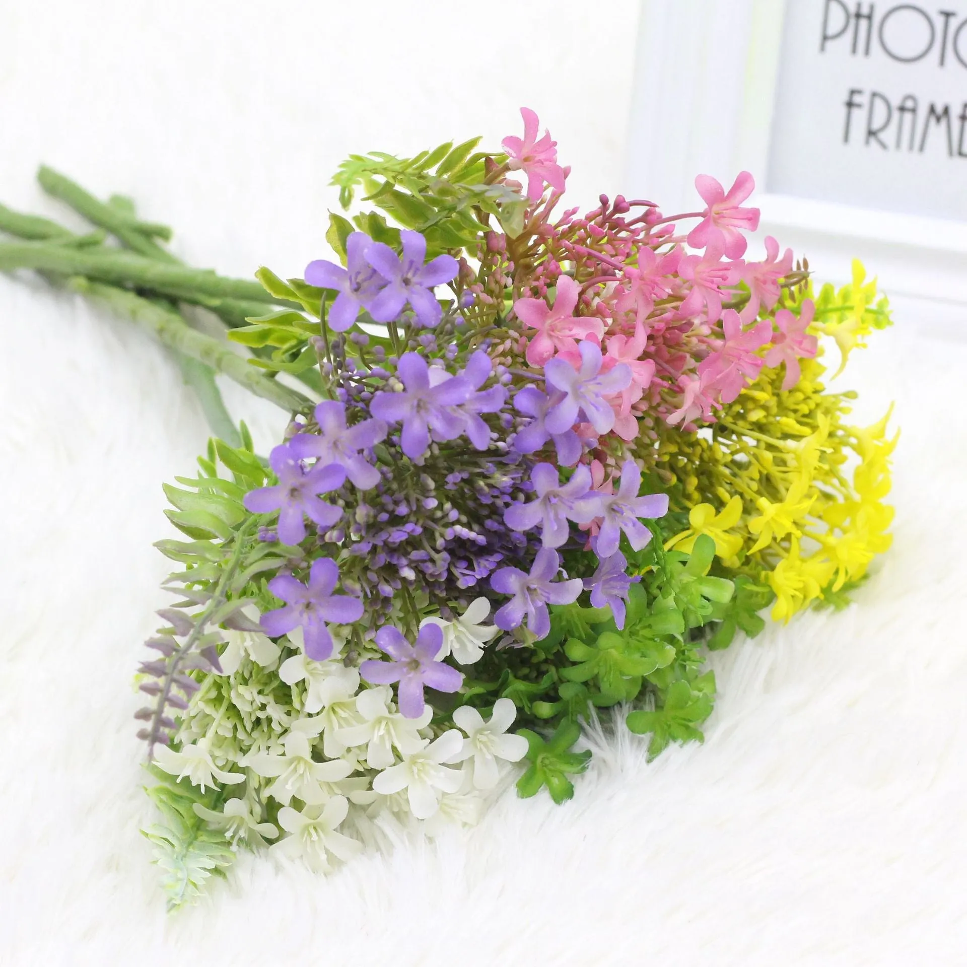 5PCS Emulational Flower  Silk Flower Wedding Celebration Decoration Dried Flower  Fake Flower