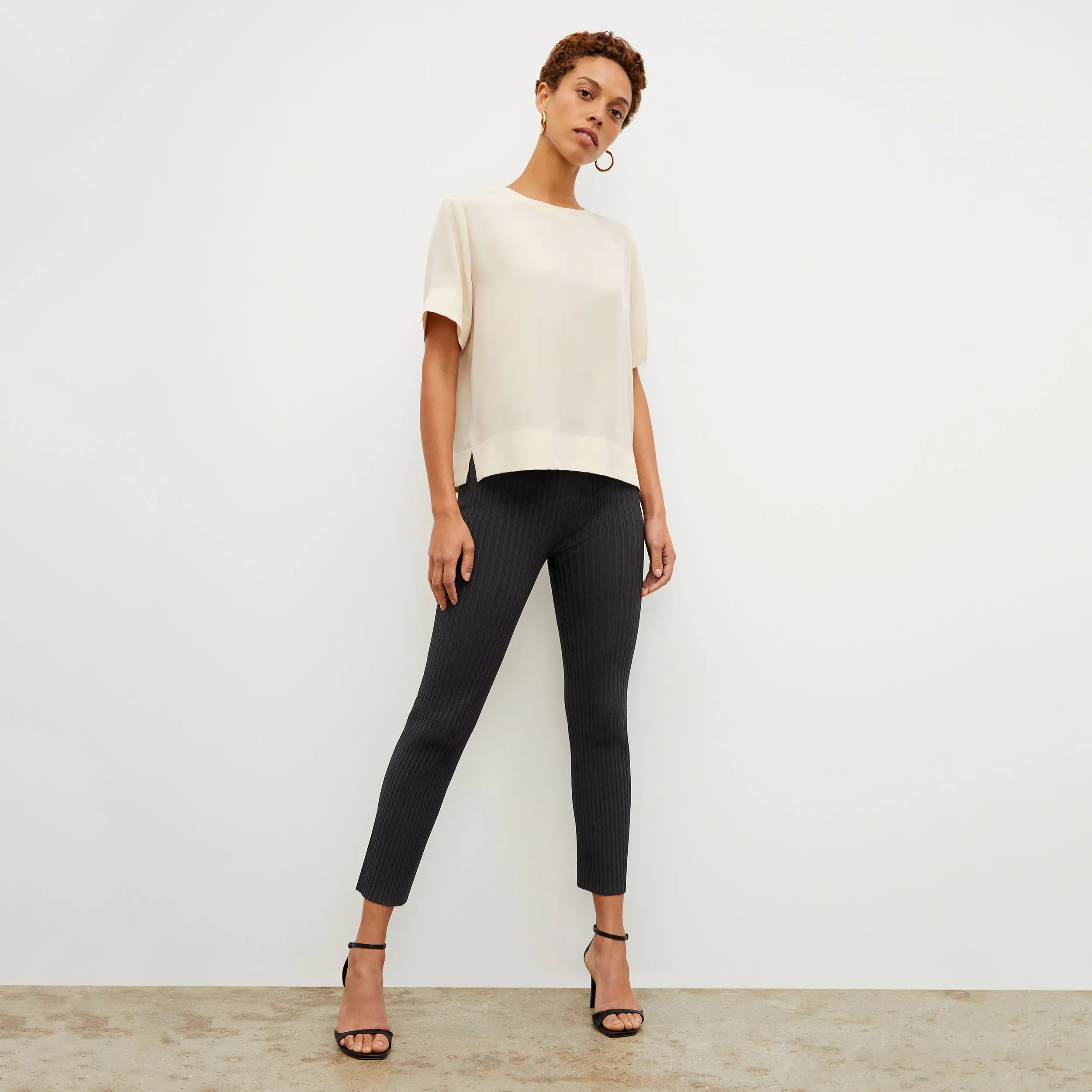 Annika Tee - Washable Silk :: Pearl