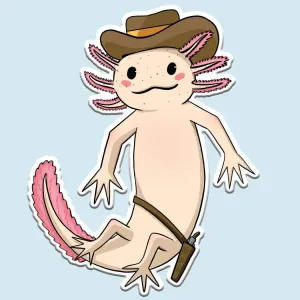 Aoxlotl Cowboy Western Vinyl Sticker Decal