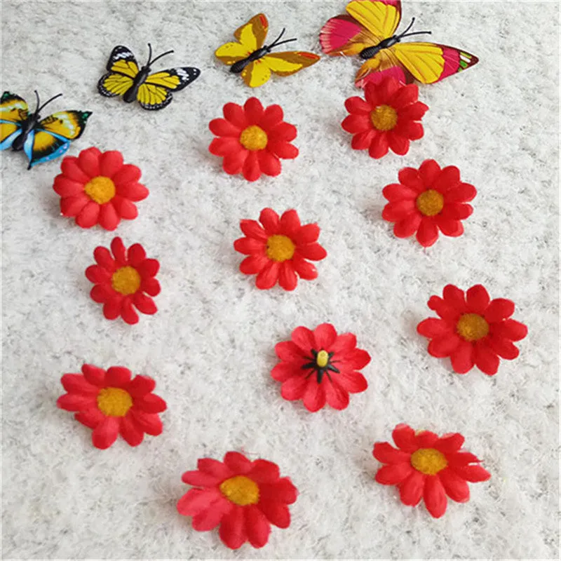 Bulk 20pcs Daisy Flowers Heads Silk Flowers for Wedding Party and DIY Craft Wholesale