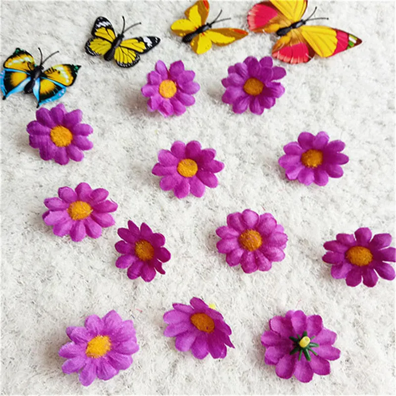 Bulk 20pcs Daisy Flowers Heads Silk Flowers for Wedding Party and DIY Craft Wholesale