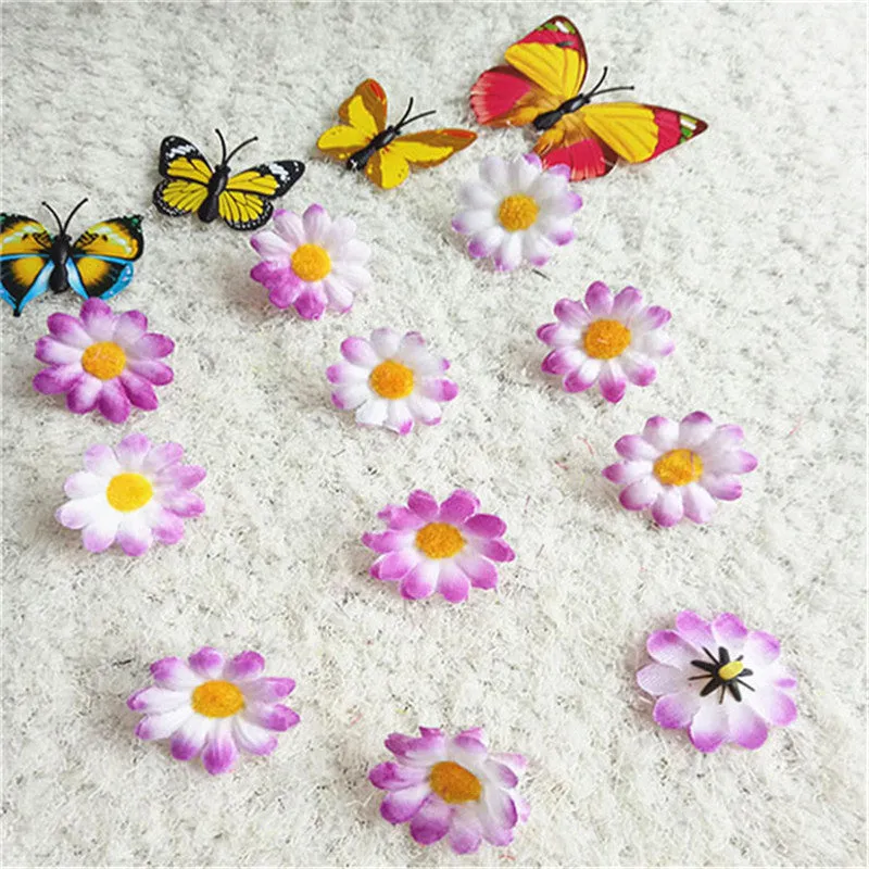 Bulk 20pcs Daisy Flowers Heads Silk Flowers for Wedding Party and DIY Craft Wholesale