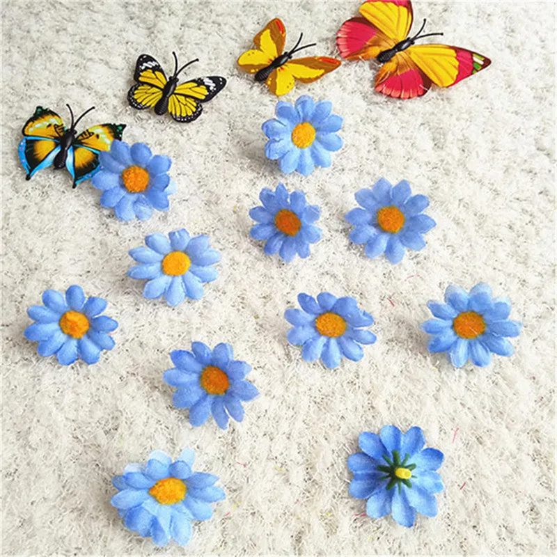 Bulk 20pcs Daisy Flowers Heads Silk Flowers for Wedding Party and DIY Craft Wholesale