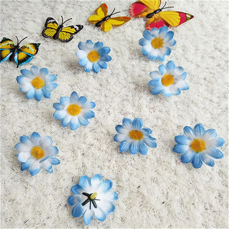 Bulk 20pcs Daisy Flowers Heads Silk Flowers for Wedding Party and DIY Craft Wholesale