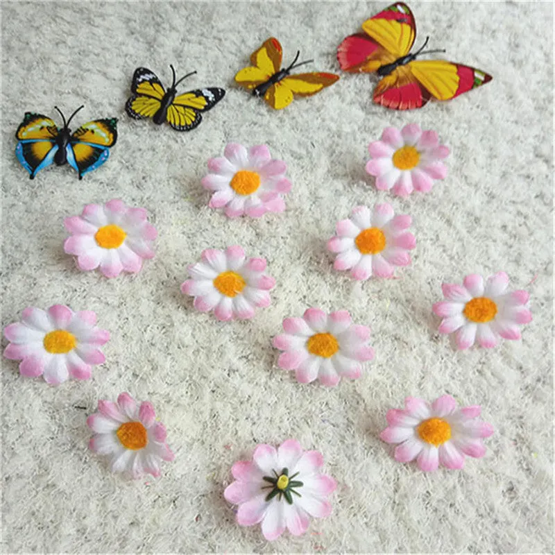 Bulk 20pcs Daisy Flowers Heads Silk Flowers for Wedding Party and DIY Craft Wholesale