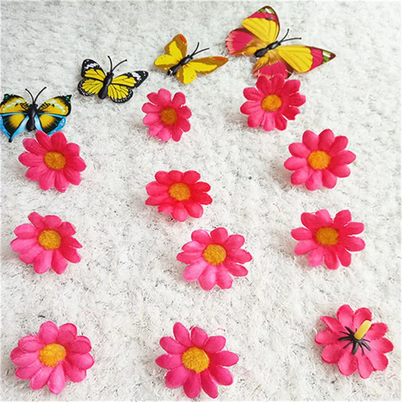 Bulk 20pcs Daisy Flowers Heads Silk Flowers for Wedding Party and DIY Craft Wholesale