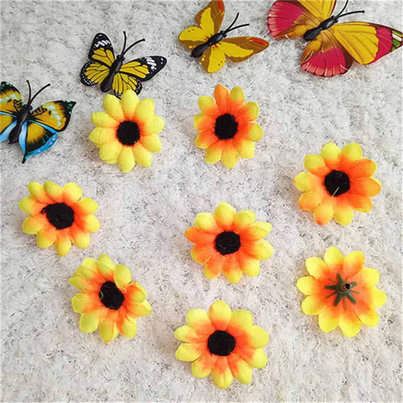 Bulk 20pcs Daisy Flowers Heads Silk Flowers for Wedding Party and DIY Craft Wholesale