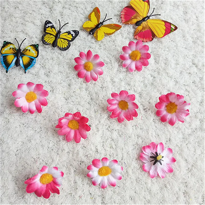 Bulk 20pcs Daisy Flowers Heads Silk Flowers for Wedding Party and DIY Craft Wholesale