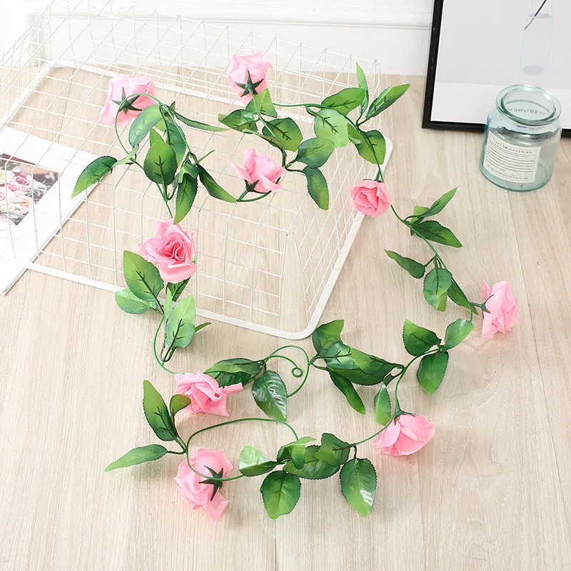 Bulk 8FT Artificial Rose Garland Flowers Vines Hanging Rose Flowers for Wall Decor Birthday Parties Weddings Room Decoration Wholesale