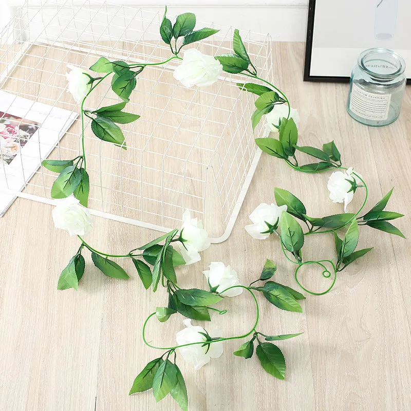 Bulk 8FT Artificial Rose Garland Flowers Vines Hanging Rose Flowers for Wall Decor Birthday Parties Weddings Room Decoration Wholesale