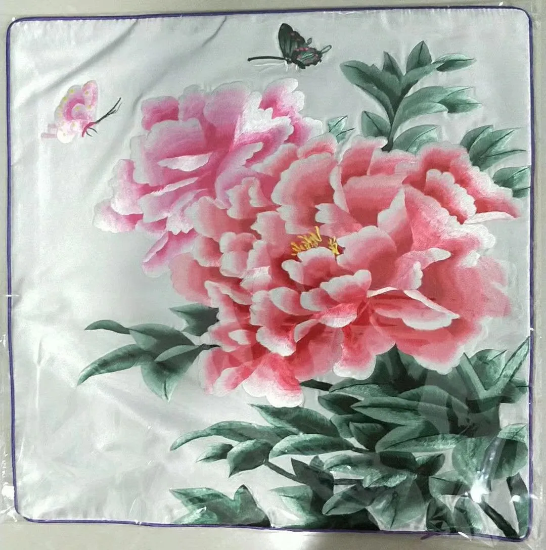 Chinese Imitation Su Embroidery silk pillow covers flower 1piece