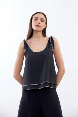 Reversible Silk Top - Ónix