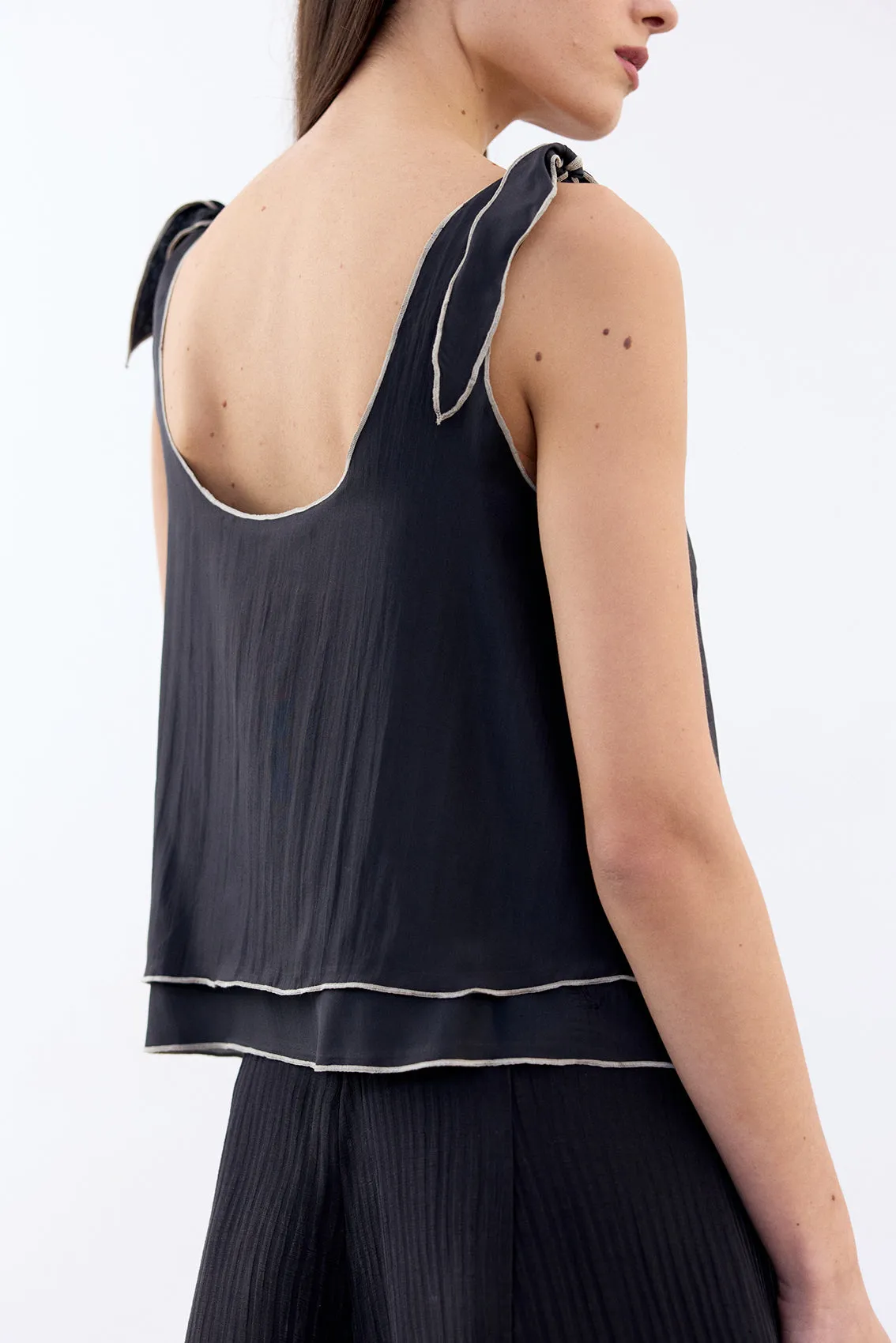 Reversible Silk Top - Ónix