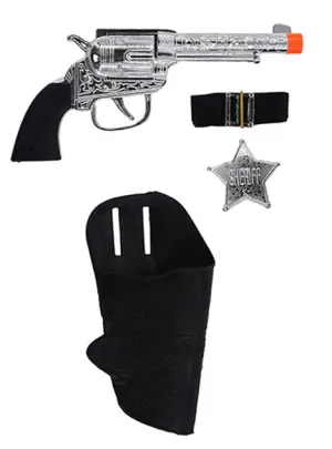 Sheriff Cowboy Costume Gun Holster and Badge Accessory Set