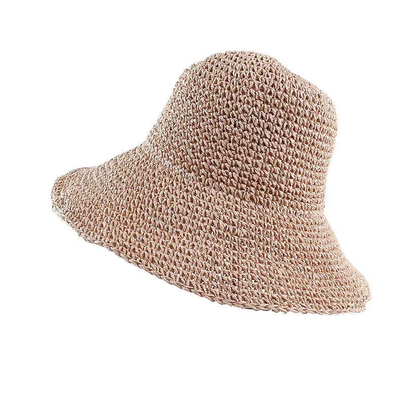 Summer Fashion Women Straw Hat Lady Summer Sun Hat Visor Cap Panama Style Bucket Cap Strawhat Beach Hat Femme Shade Hat