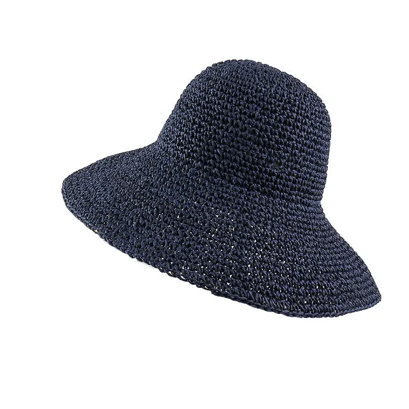 Summer Fashion Women Straw Hat Lady Summer Sun Hat Visor Cap Panama Style Bucket Cap Strawhat Beach Hat Femme Shade Hat