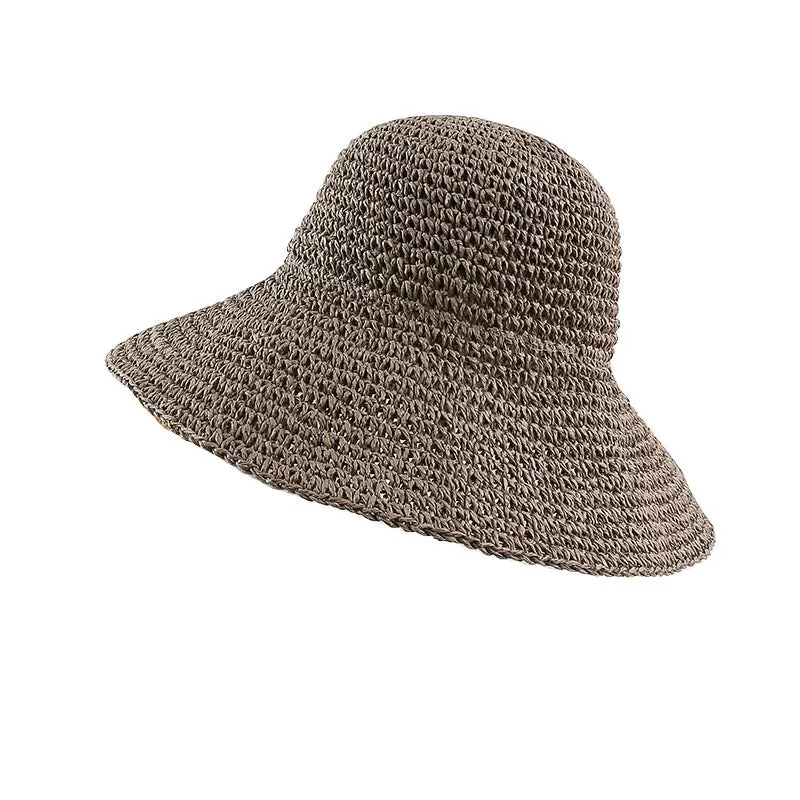 Summer Fashion Women Straw Hat Lady Summer Sun Hat Visor Cap Panama Style Bucket Cap Strawhat Beach Hat Femme Shade Hat