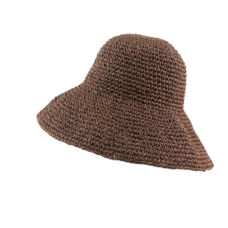 Summer Fashion Women Straw Hat Lady Summer Sun Hat Visor Cap Panama Style Bucket Cap Strawhat Beach Hat Femme Shade Hat