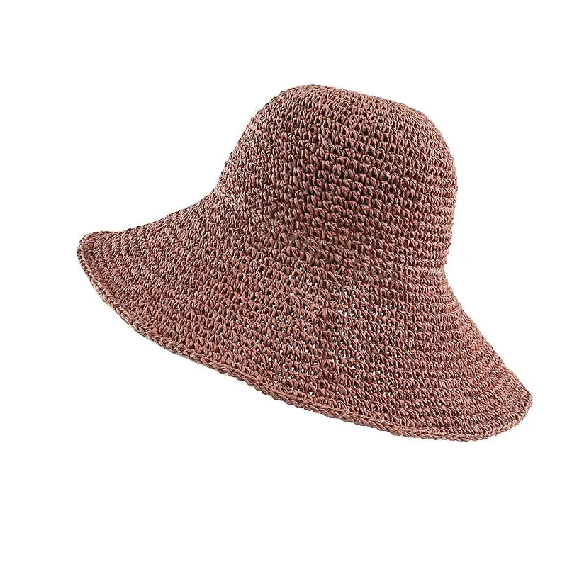 Summer Fashion Women Straw Hat Lady Summer Sun Hat Visor Cap Panama Style Bucket Cap Strawhat Beach Hat Femme Shade Hat