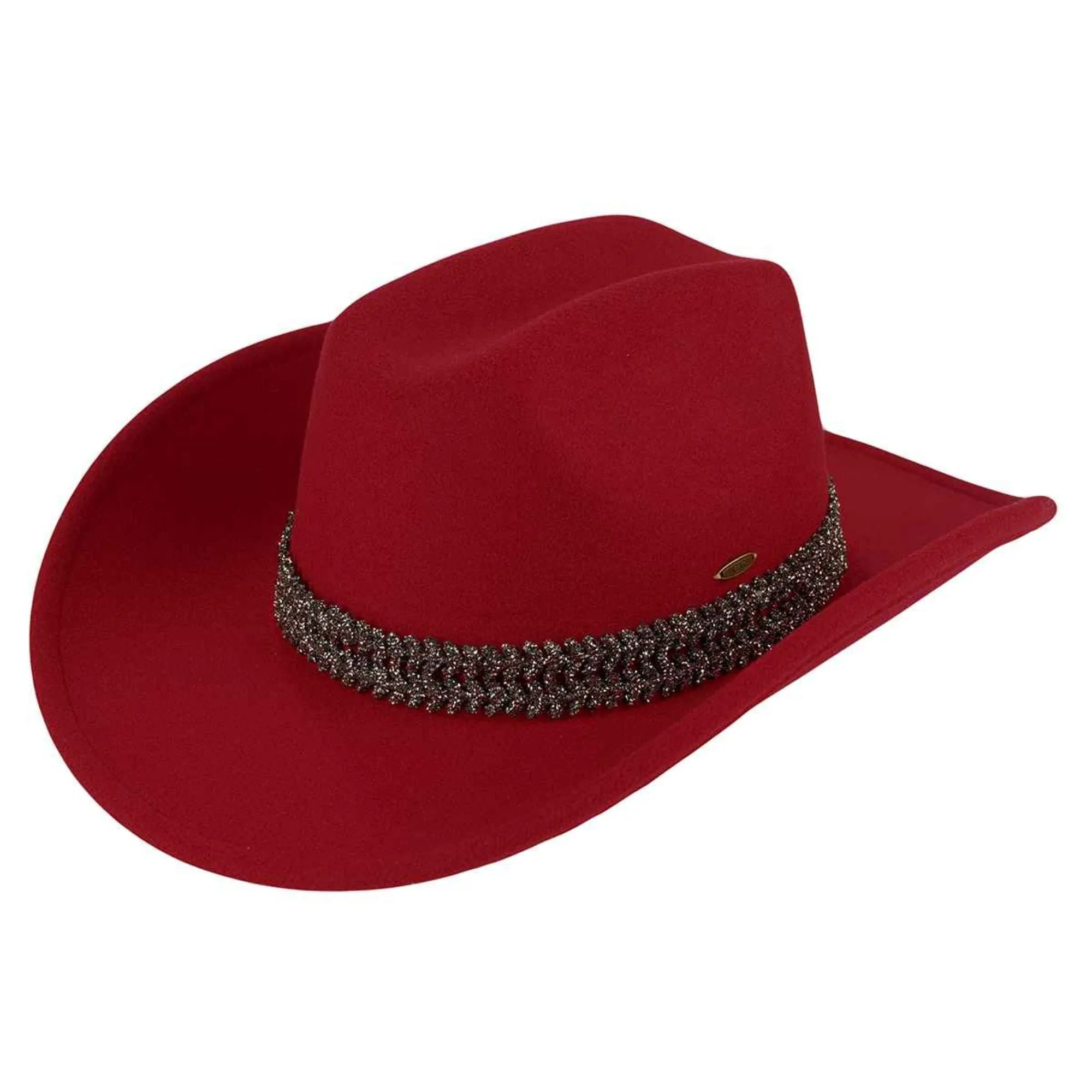 VCC0075 Maggie Cowboy Hat With Glitter Band