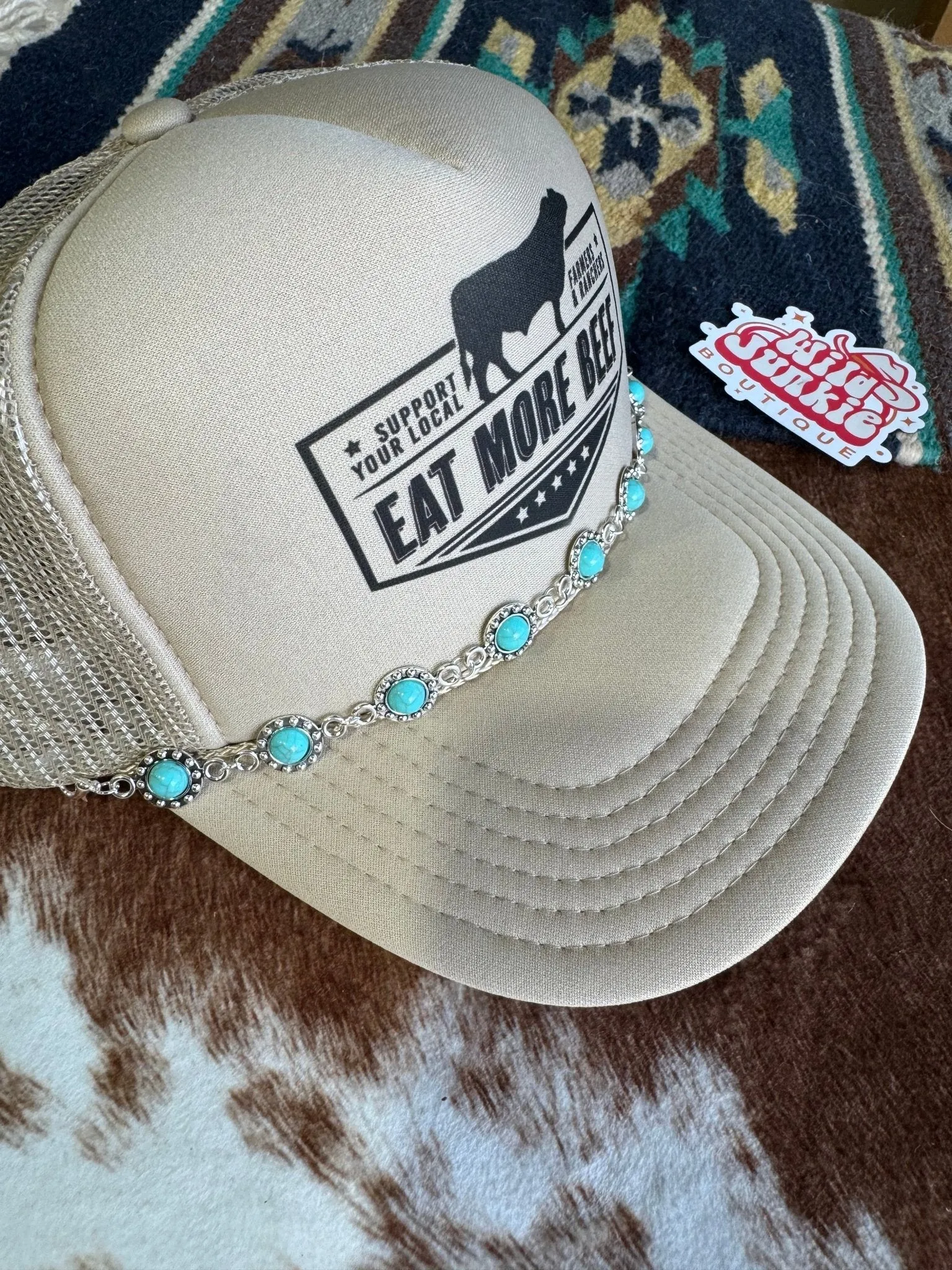 Western Turquoise Hat Chain